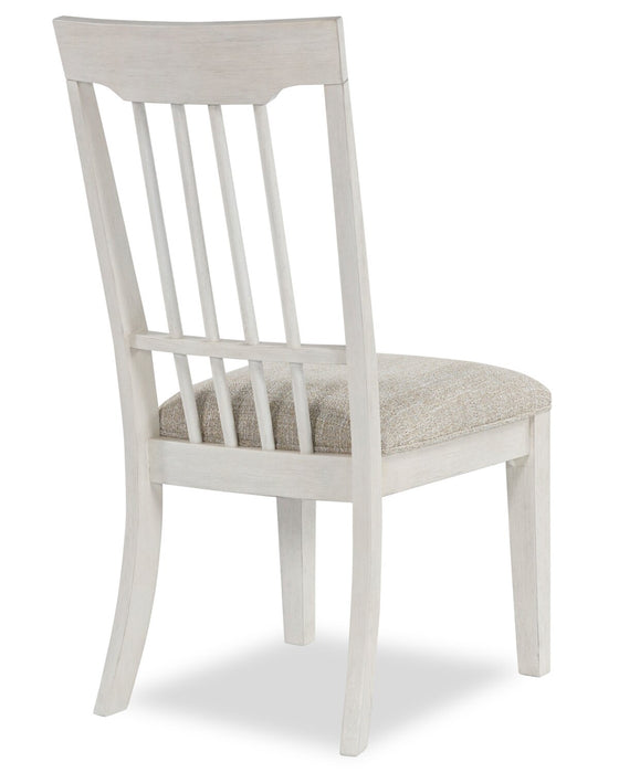 Quill Dining Chair with Polyester Fabric, Spindle-Back - Antique White & Brown