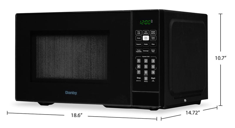 Danby 0.9 Cu. Ft. Countertop Microwave - Black - DBMW0921BBB
