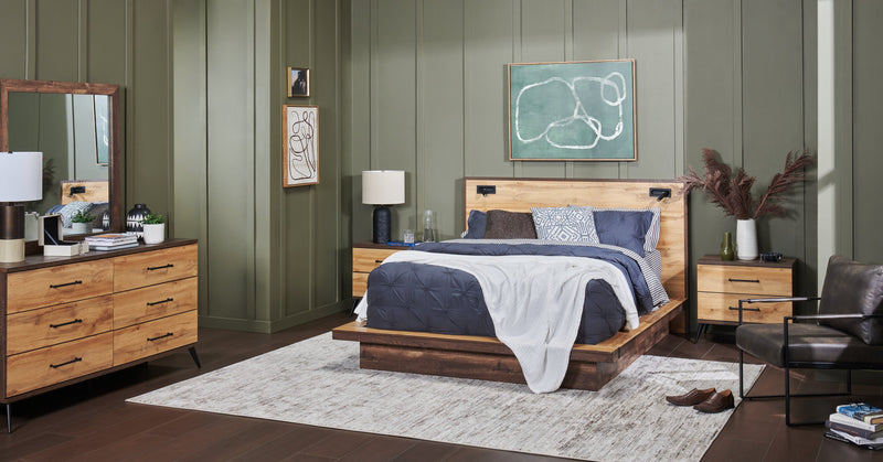 Silas Bedroom 6-Drawer Dresser, 64\"W x 33.4\"H - Rustic Brown