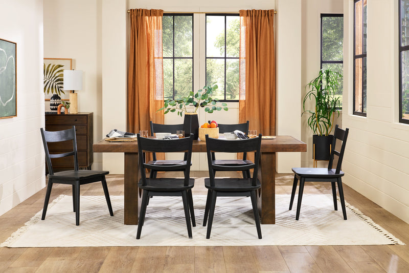 Kort & Co. Sol Dining Chair with Curved Ladder-Back - Black