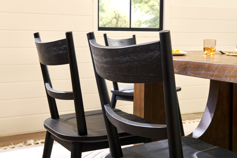 Kort & Co. Sol Dining Chair with Curved Ladder-Back - Black