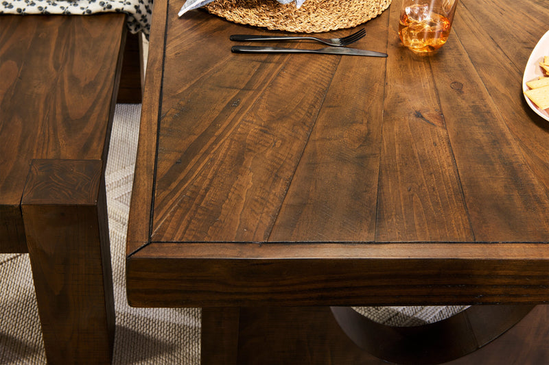 Kort & Co. Sol Dining Table, Pedestal Base, 78\"W - Brown