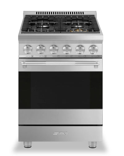 Smeg 2.8 Cu. Ft. Professional Gas Range - SPR24UGGX|Cuisinière professionnelle à gaz Smeg de 2,8 pi3 - SPR24UGGX