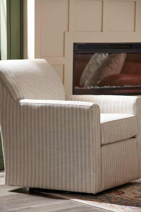 Made in Canada Sofa Lab Customizable Swivel 31\" Fabric Accent Chair - Dolphin White