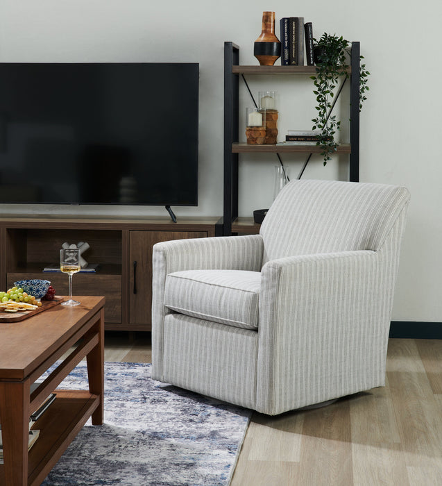 Made in Canada Sofa Lab Customizable Swivel 31\" Fabric Accent Chair - Dolphin White