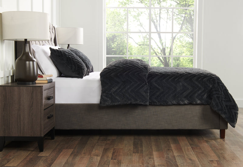 Tilda 3-Piece Full/Queen Comforter Set - Charcoal