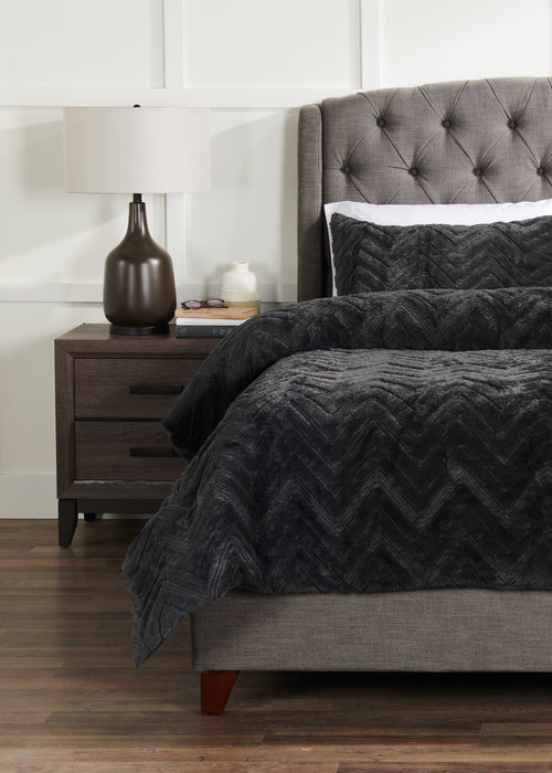 Tilda 3-Piece Full/Queen Comforter Set - Charcoal