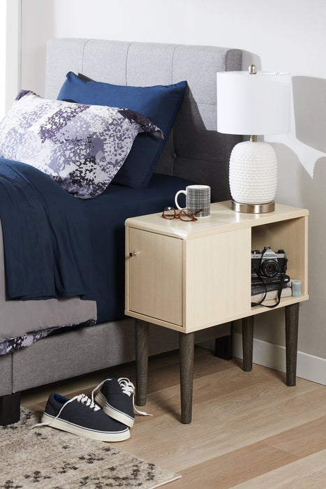 Torry 11.5\" Chairside Table with Cabinet - Ivory