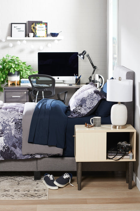 Torry 11.5\" Chairside Table with Cabinet - Ivory