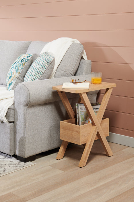 Torry 11.5\" Chairside Table with Cubby - Taupe