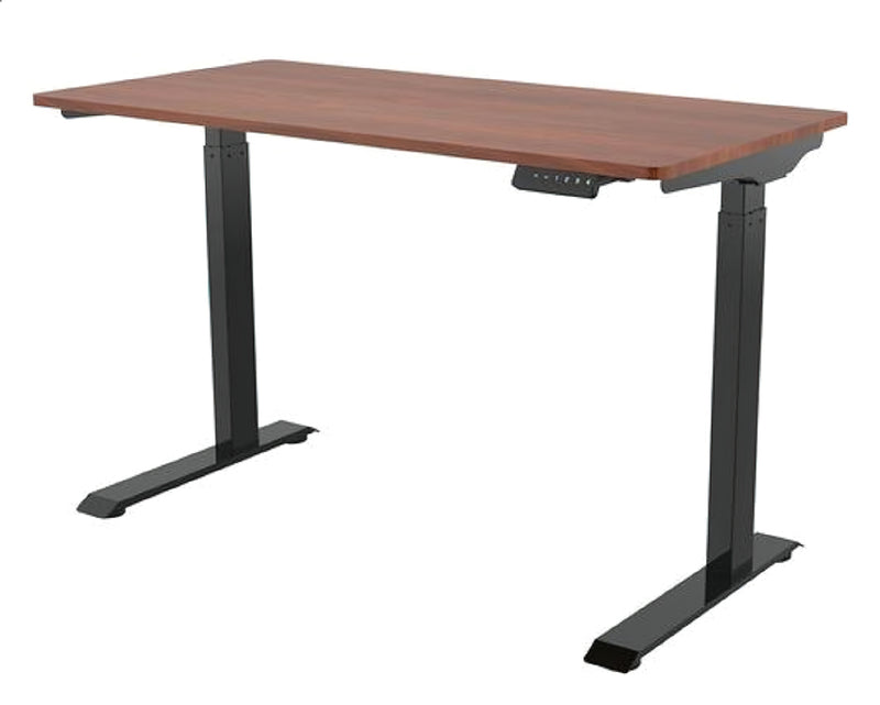 Tygerclaw Sit Stand Desk with USB Ports & Storage - Brown