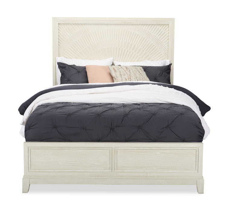Vida Panel Bed with Headboard & Frame, Sand - Queen Size