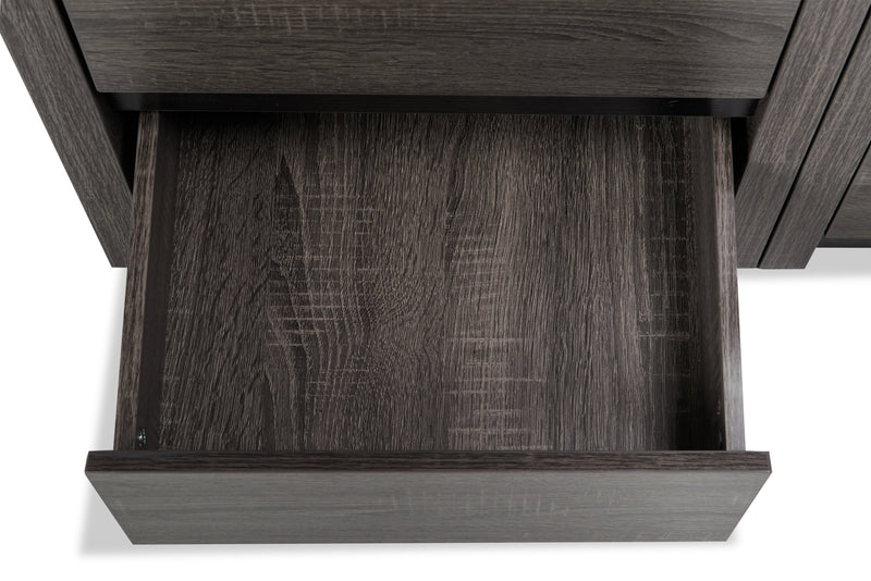 Walker 98.5\" 3-Piece Entertainment Centre with Storage and Cable Management for TVs up to 70\"- Distressed Grey