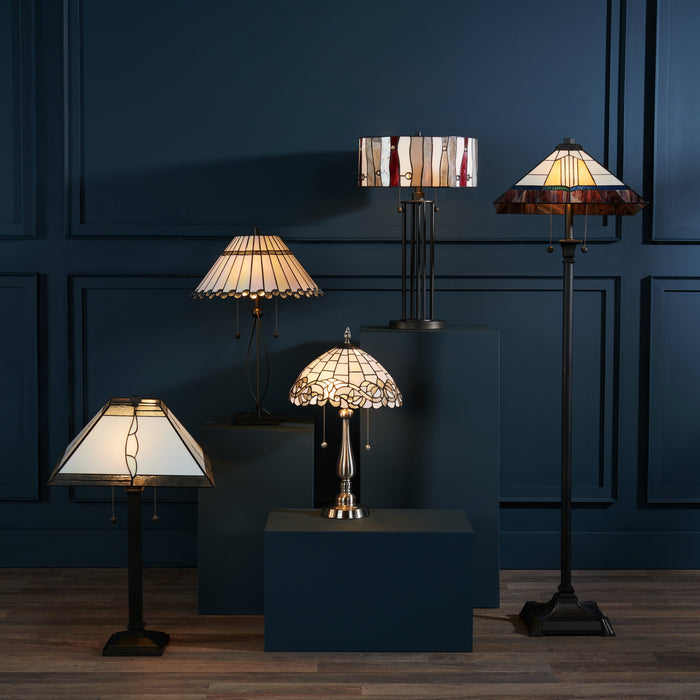 Walter 62\" Tiffany Style Hand-Blown Glass Floor Lamp