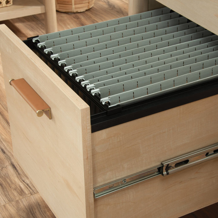 Whitaker Point 59.06\" Commercial Grade Computer Office Desk with 3-Drawers & Cabinet - Natural Maple