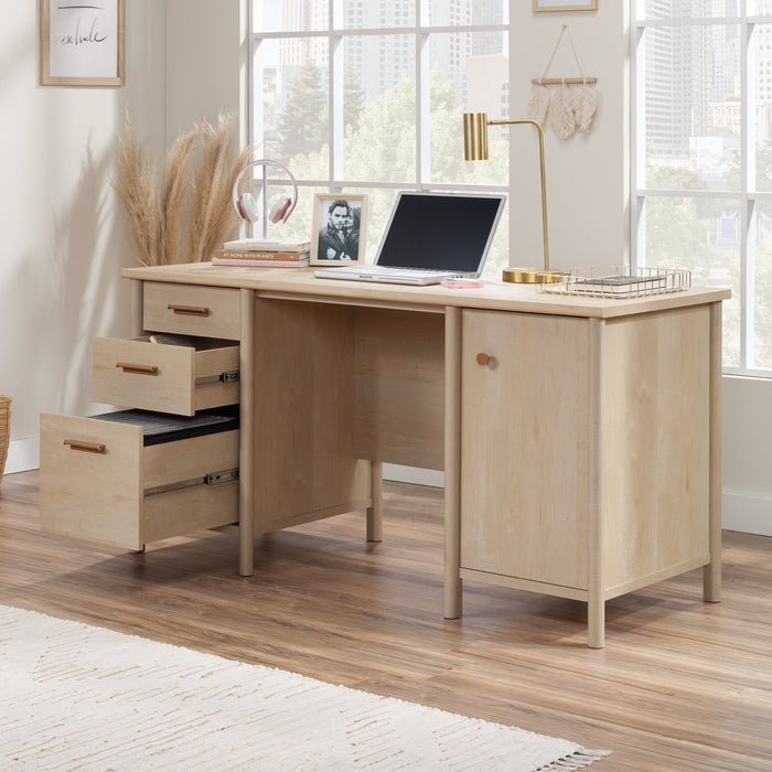 Whitaker Point 59.06\" Commercial Grade Computer Office Desk with 3-Drawers & Cabinet - Natural Maple