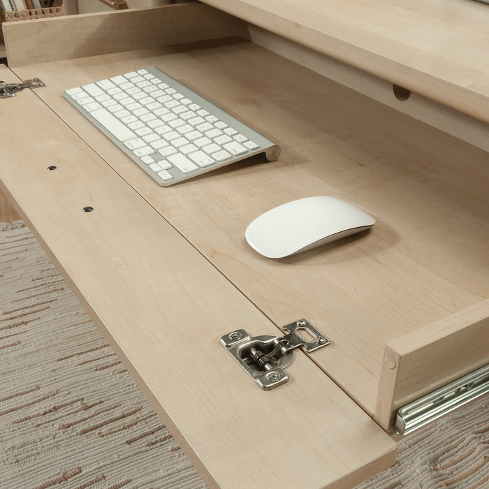 Whitaker Point 65.98\" Commercial Grade Executive Office Desk with 5-Drawers & Cabinet - Natural Maple