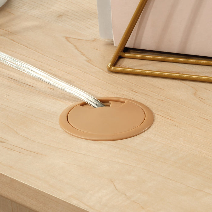 Whitaker Point 65.98\" Commercial Grade Executive Office Desk with 5-Drawers & Cabinet - Natural Maple