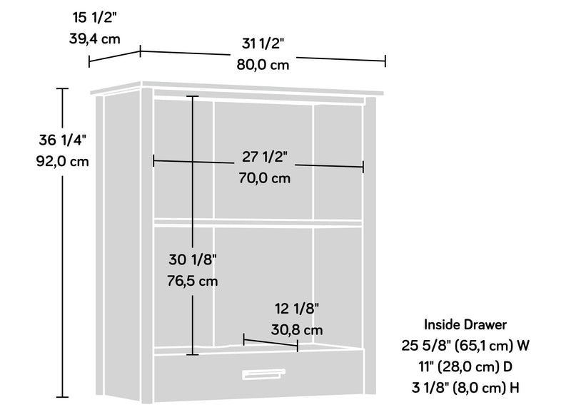 Whitaker Point 31.5\" Library Hutch with Drawer - Natural Maple