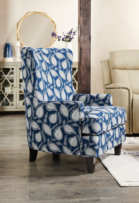 Made in Canada Sofa Lab Customizable Wingback 32\" Fabric Accent Chair - Midnight Multicolour