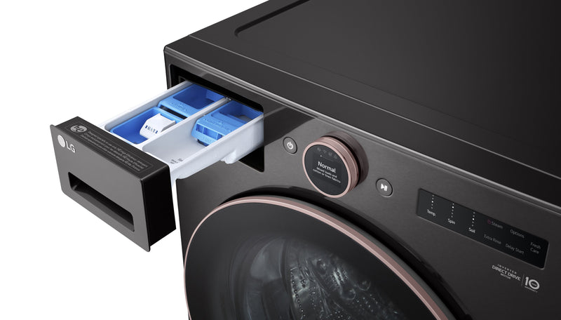 LG 5.8 Cu. Ft. Front-Load Washer and 7.4 Cu. Ft. Electric Dryer with TurboSteam®