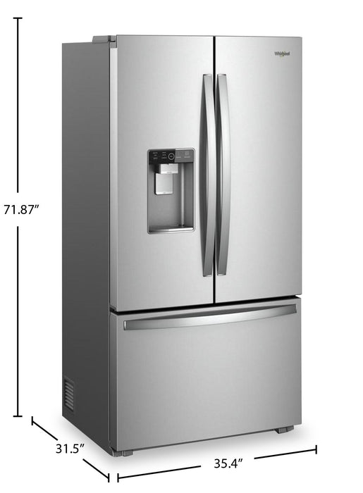 Whirlpool 36\" 23.8 Cu. Ft. Counter-Depth French-Door Refrigerator - Stainless Steel - WRFC9636RZ