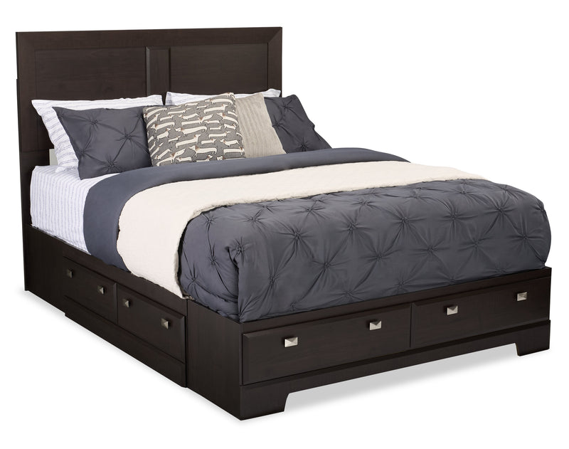 Yorkdale Queen 6 Drawer Storage Bed - Brown