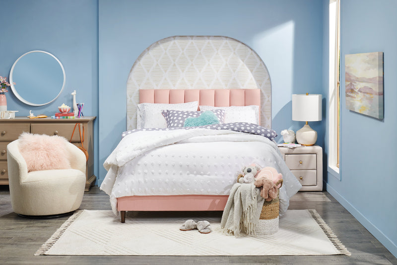 Zara Upholstered Bedside 2-Drawer Nightstand, 20.5\"W x 20.75\"H - Beige