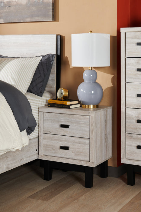Zen Bedside 2-Drawer Nightstand with Built-in Charging Ports, 21.3\"W x 25\"H - Grey