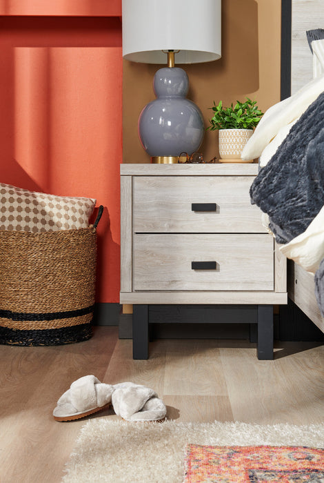 Zen Bedside 2-Drawer Nightstand with Built-in Charging Ports, 21.3\"W x 25\"H - Grey