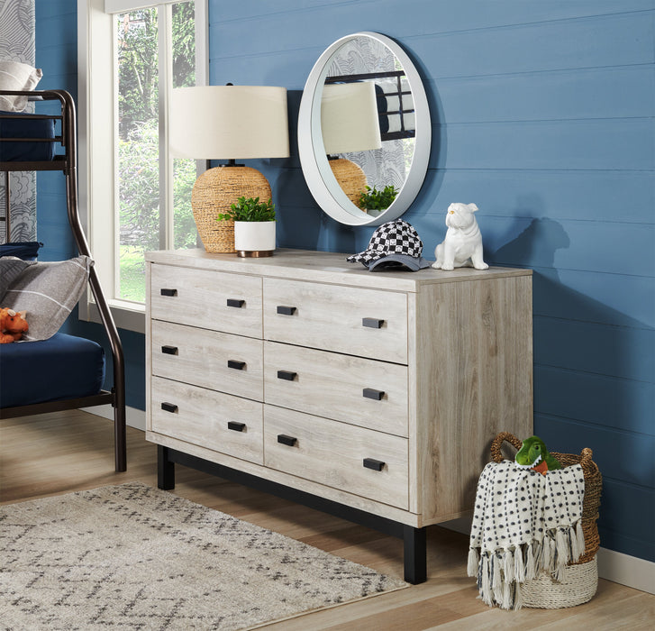 Zen Bedroom 6-Drawer Dresser, 62\"W x 35.6\"H - Grey