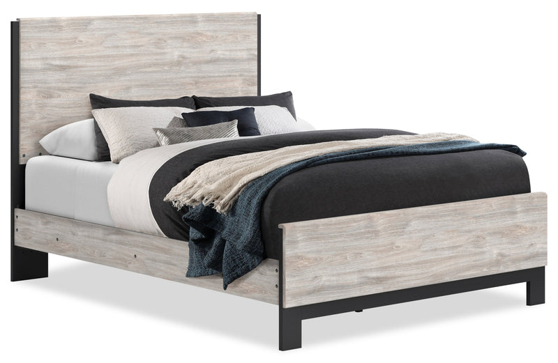 Zen Panel Bed, Light Grey - Queen Size