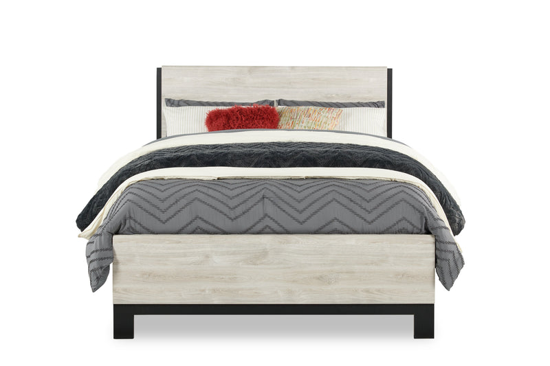 Zen Panel Bed, Light Grey - Queen Size