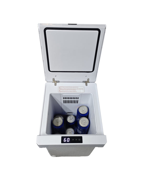 Zen 75.5\" Leather-Look Fabric Power Reclining Massage Loveseat with Refrigerator Console - Black