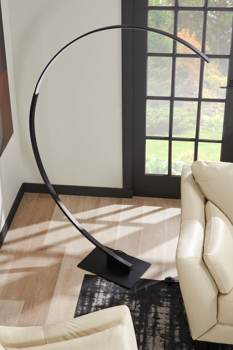 Zeus 72\" Matte Black LED Floor Lamp