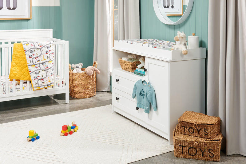 Zoe Baby Change Table with Storage Drawers - White