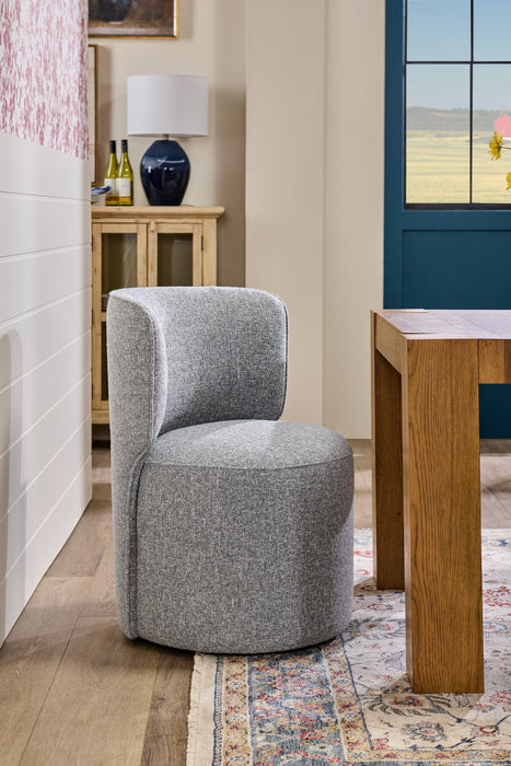 Zola Gliding Dining Chair with Polyester Fabric - Grey