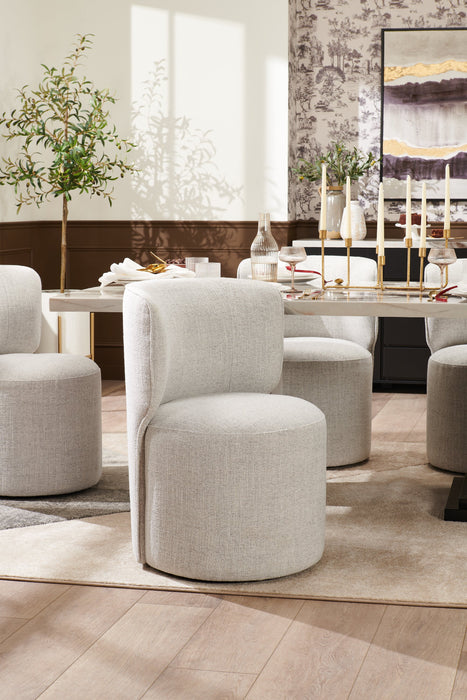 Zola Gliding Dining Chair with Polyester Fabric - Cloud Grey