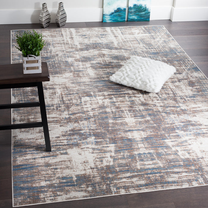 Shi Abstract Blue 5x8 Area Rug