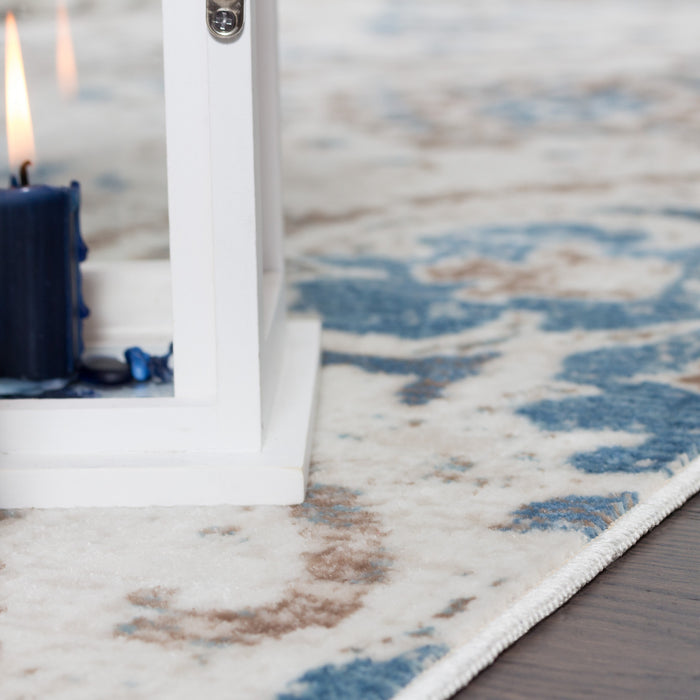 Shi Flora Blue 3x5 Area Rug