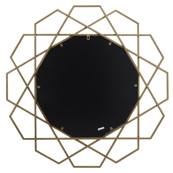Gold 35\" Metal Geometric Mirror