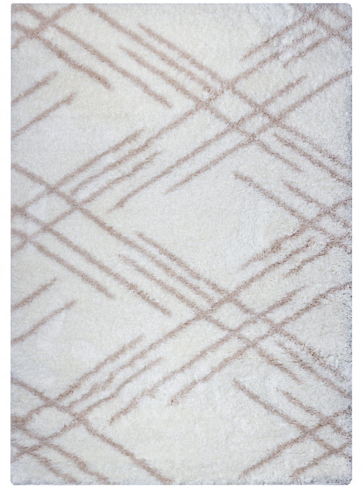 Ker Cream Lines 3x5 Area Rug