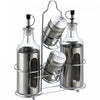 Twin Sauce Jars with Salt and Pepper Shaker on Stand