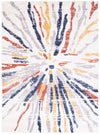 Paloma Sunburst Navy, White Area Rug - 8'0\" x 10'0\"
