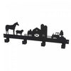 Metal Black 4 Hook Coat Hanger Farm Life Hooks