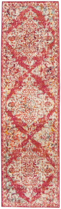 Raina Vintage Rose-Red Area Rug - 2'7\" x 10'0\"