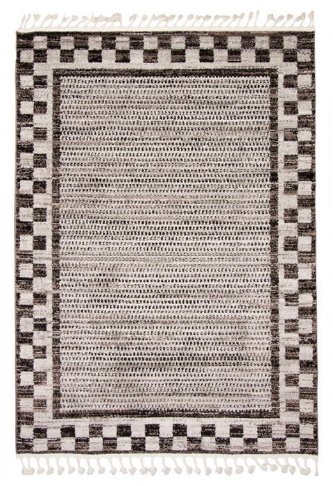 Vera Quattro Ivory/Grey Area Rug - 7'10\" x 10'5\"
