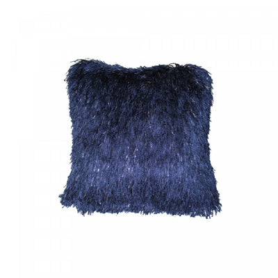 Furry Cushion Navy Blue - Set of 2 Cushions|Coussin à fourrure bleu marine - ensemble de 2 coussins