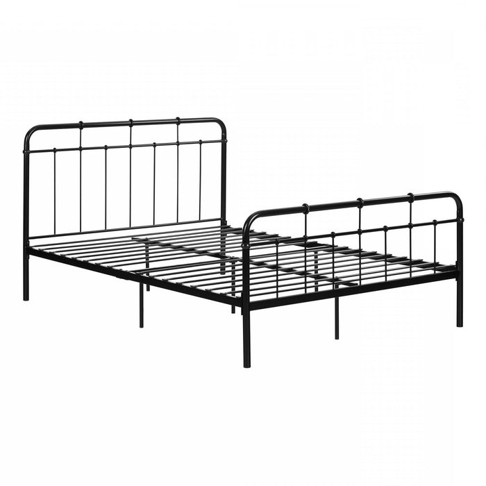 Versa Full Metal Platform Bed - Pure Black