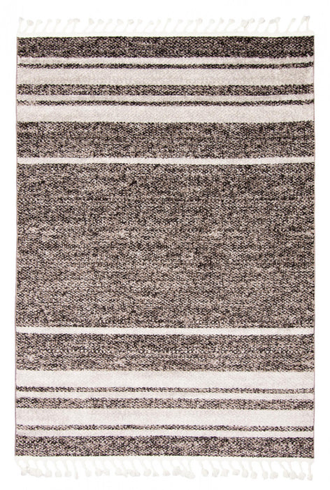 Vera Earth Taupe/Black Area Rug - 7'10\" x 10'5\"